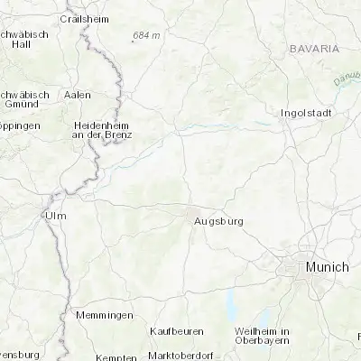 Map showing location of Biberbach (48.517780, 10.811390)