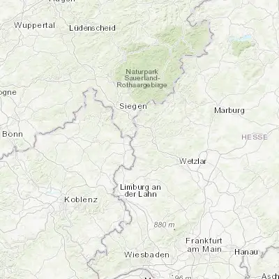 Map showing location of Breitscheid (50.685070, 8.191200)