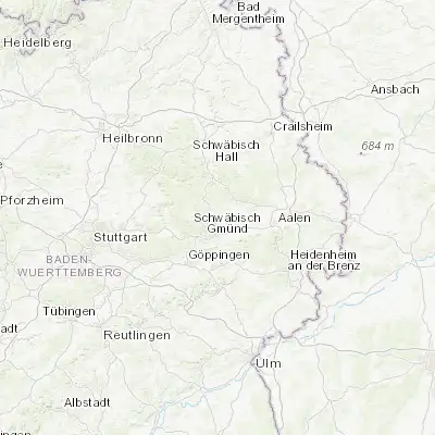 Map showing location of Durlangen (48.856320, 9.796540)