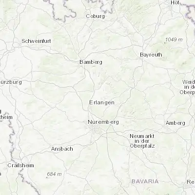 Map showing location of Effeltrich (49.659290, 11.093190)