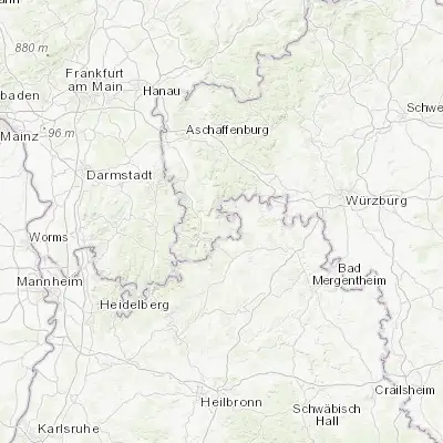 Map showing location of Eichenbühl (49.705560, 9.329170)