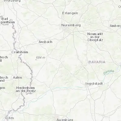 Map showing location of Ellingen (49.060760, 10.967830)