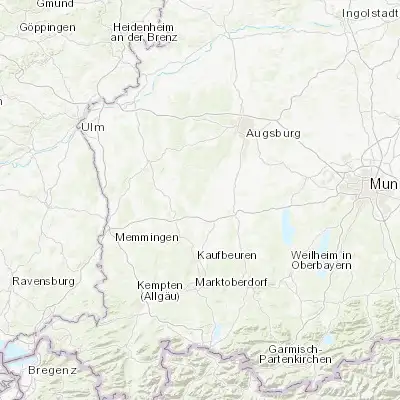 Map showing location of Ettringen (48.100000, 10.650000)