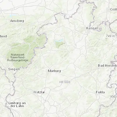 Map showing location of Gemünden an der Wohra (50.974010, 8.969460)