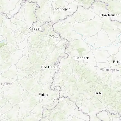 Map showing location of Gerstungen (50.966670, 10.066670)