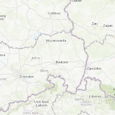 Map showing location of Großdubrau (51.254220, 14.458970)