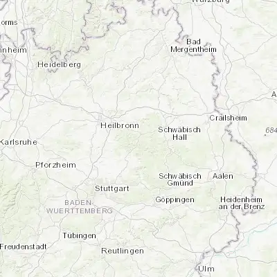 Map showing location of Großerlach (49.053680, 9.513560)