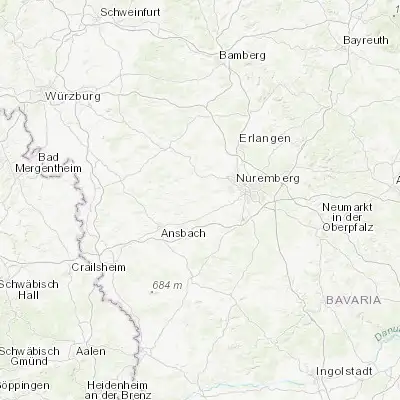 Map showing location of Großhabersdorf (49.400000, 10.783330)