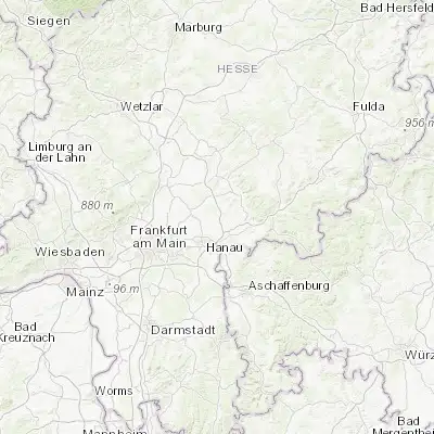 Map showing location of Hammersbach (50.216670, 8.983330)