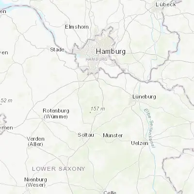 Map showing location of Hanstedt (53.266670, 10.016670)