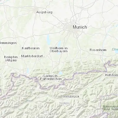 Map showing location of Iffeldorf (47.766670, 11.316670)