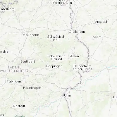 Map showing location of Iggingen (48.831670, 9.878940)