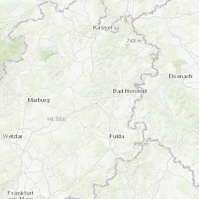 Map showing location of Kirchheim (50.833330, 9.566670)