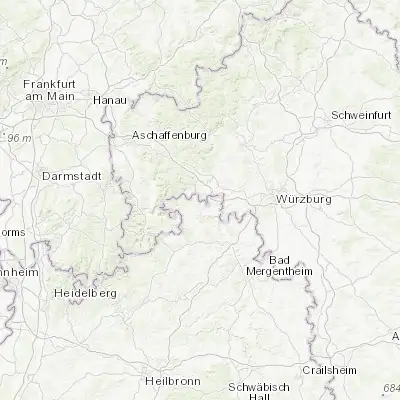 Map showing location of Kreuzwertheim (49.768180, 9.518190)