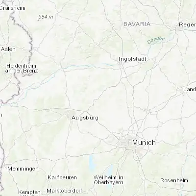 Map showing location of Kühbach (48.491010, 11.186910)