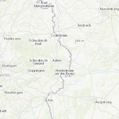 Map showing location of Lauchheim (48.871350, 10.242220)