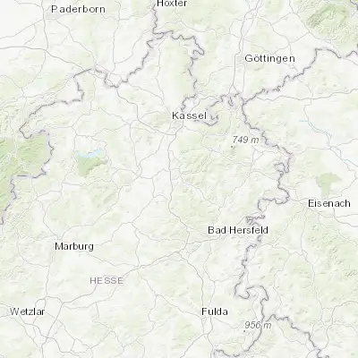 Map showing location of Malsfeld (51.090830, 9.538890)