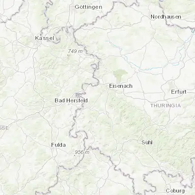 Map showing location of Marksuhl (50.916670, 10.200000)