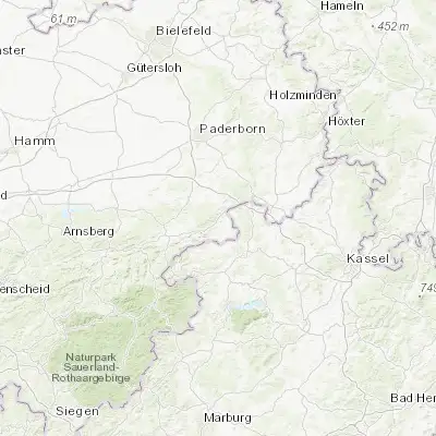 Map showing location of Marsberg (51.461710, 8.849490)