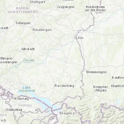 Map showing location of Mittelbiberach (48.083330, 9.750000)