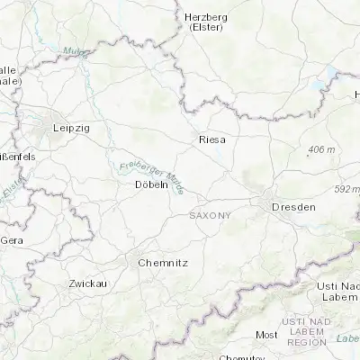 Map showing location of Mochau (51.133330, 13.183330)