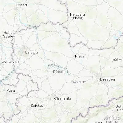 Map showing location of Mügeln (51.236190, 13.045670)