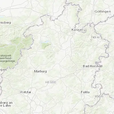 Map showing location of Neuental (51.000000, 9.216670)