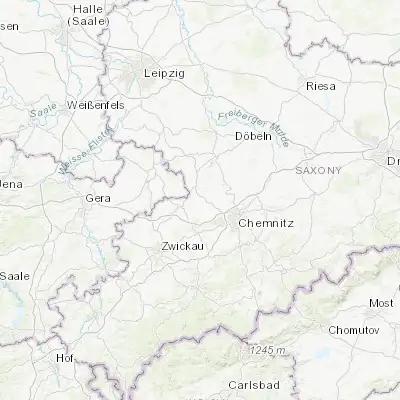 Map showing location of Niederfrohna (50.900000, 12.716670)