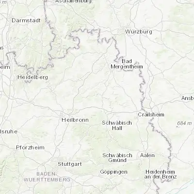 Map showing location of Niedernhall (49.295160, 9.616040)