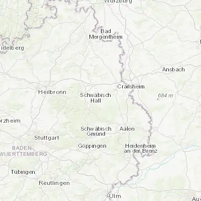 Map showing location of Obersontheim (49.056670, 9.899170)