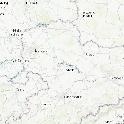 Map showing location of Ostrau (51.206390, 12.884210)