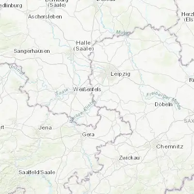 Map showing location of Pegau (51.167150, 12.251440)