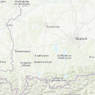 Map showing location of Pürgen (48.024720, 10.922130)