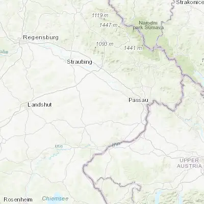 Map showing location of Rossbach (48.583330, 12.950000)