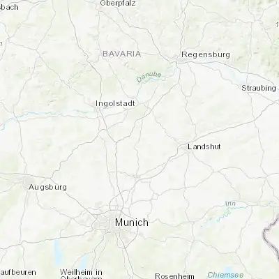 Map showing location of Rudelzhausen (48.600000, 11.766670)