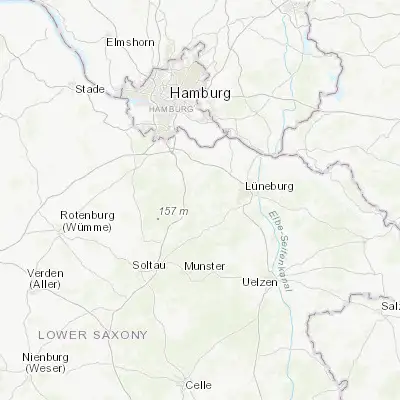 Map showing location of Salzhausen (53.223390, 10.169810)