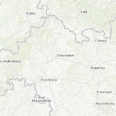 Map showing location of Sennfeld (50.038950, 10.259860)