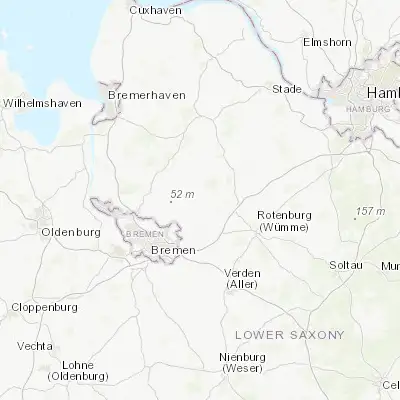 Map showing location of Tarmstedt (53.225050, 9.077630)