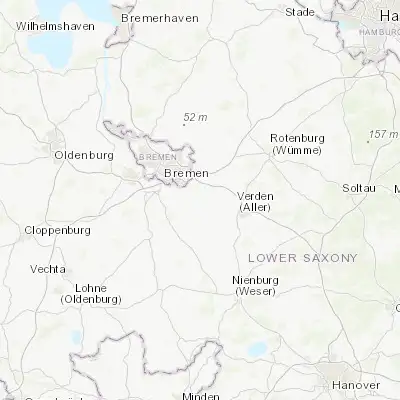 Map showing location of Thedinghausen (52.966670, 9.016670)