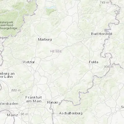 Map showing location of Ulrichstein (50.575500, 9.192720)