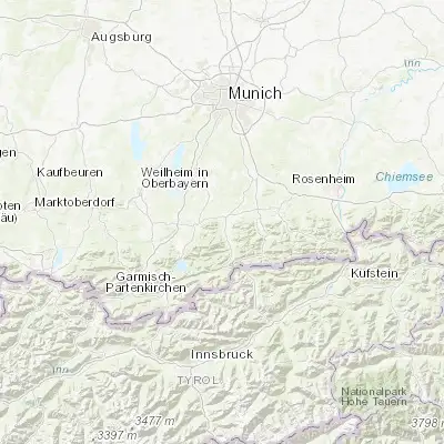 Map showing location of Wackersberg (47.733330, 11.550000)