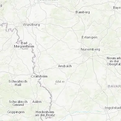 Map showing location of Weihenzell (49.350000, 10.616670)