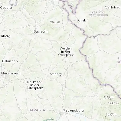 Map showing location of Weiherhammer (49.633330, 12.066670)