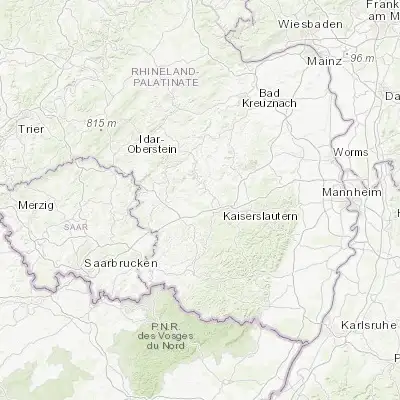 Map showing location of Weilerbach (49.483330, 7.633330)