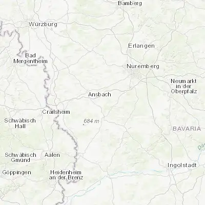 Map showing location of Wolframs-Eschenbach (49.226750, 10.727690)