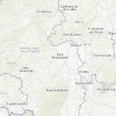 Map showing location of Wöllstein (49.816670, 7.966670)