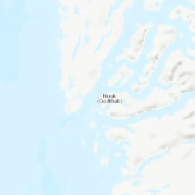 Map showing location of Nuuk (64.183470, -51.721570)