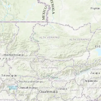 Map showing location of Cobán (15.470830, -90.370830)