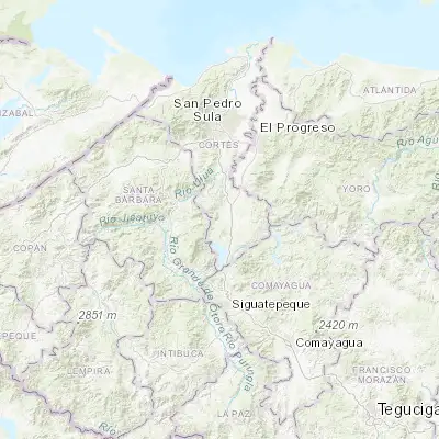 Map showing location of Río Lindo (15.046200, -87.986320)