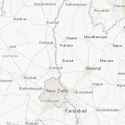 Map showing location of Baraut (29.101990, 77.263340)